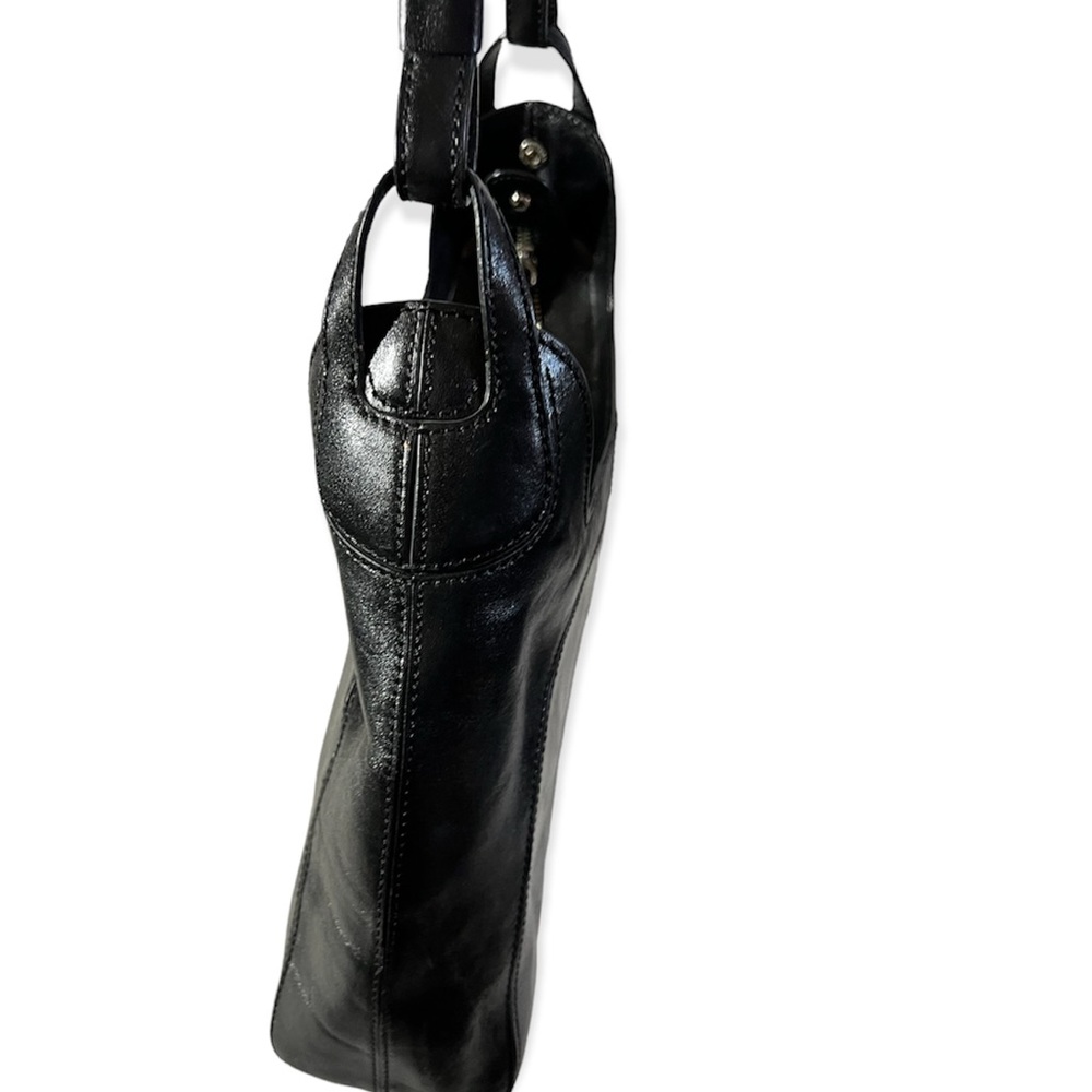 Monsac Black Leather Shoulder Bag - Picture 4 of 10